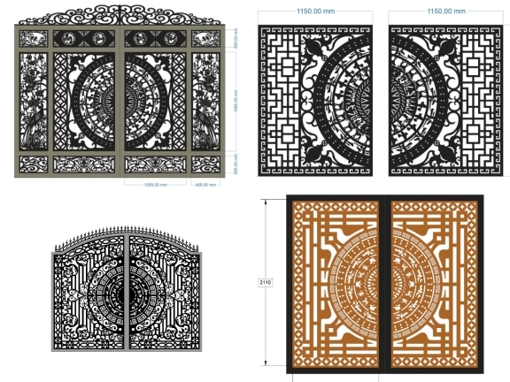 7 mẫu cổng trống dồng 2 cánh mới nhất