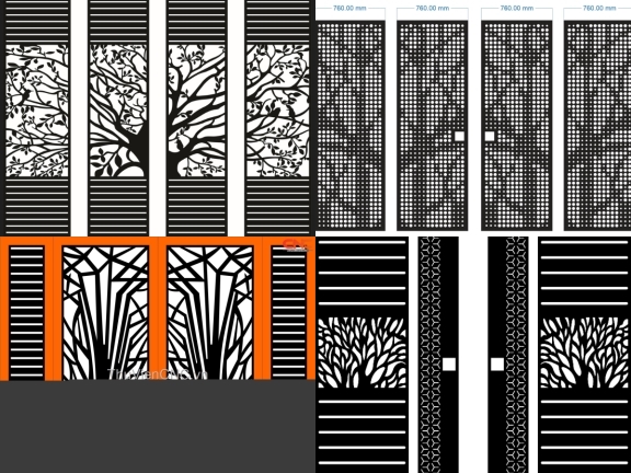 8 mẫu cổng 4 cánh cây