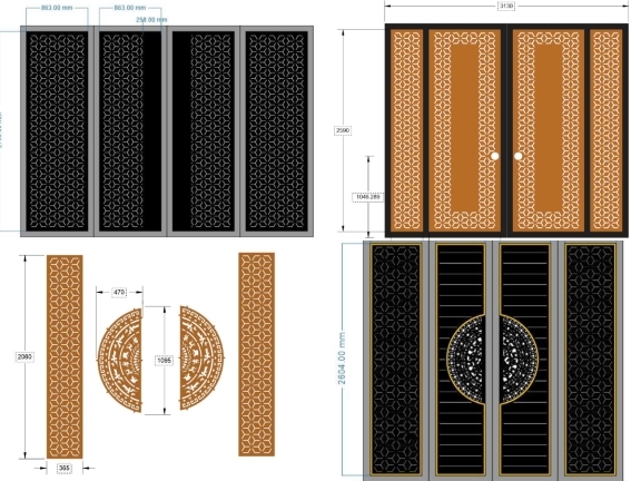 Bộ sưu tập 10 mẫu cổng 4 cánh bông tuyết hot