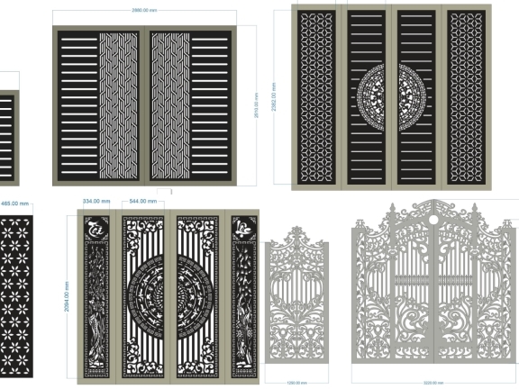 Bộ sưu tập 10 mẫu Cổng chính 4 cánh và cổng phụ giá rẻ