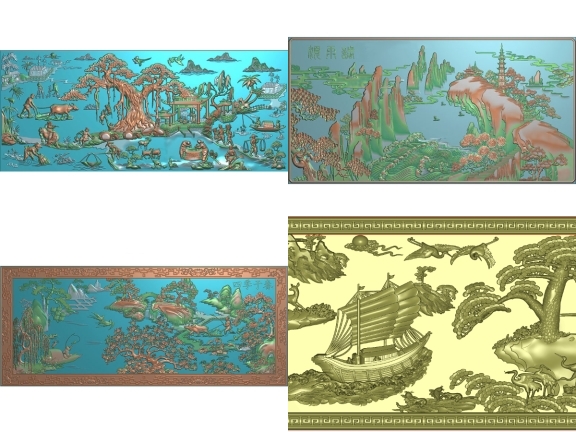 Bộ 10 mẫu Tranh Phong Cảnh CNC thiết kế trên Jdpaint