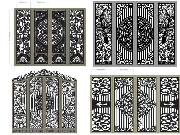 Bộ 15 mẫu cổng 4 cánh hiện đại