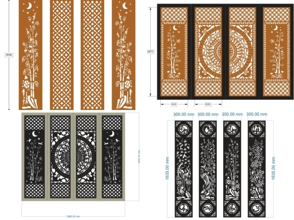 Bộ 28 Mẫu Cổng Trúc CNC – Nét Đẹp Á Đông, Tối Giản Hiện Đại