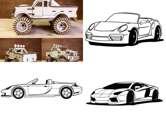 Bộ 4 mẫu Mô hình ô tô tuyệt đẹp