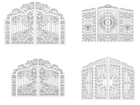 Bộ 5 mẫu Cổng CNC thiết kế autocad
