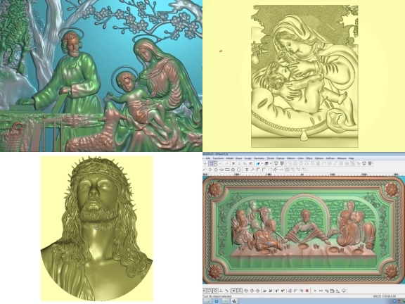 Bộ 5 mẫu Công giáo CNC thiết kế jdpaint