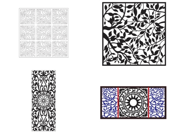Bộ 5 mẫu Giếng trời CNC thiết kế dxf