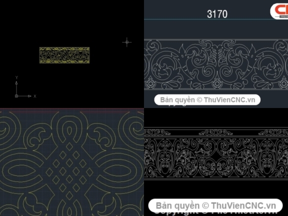 Bộ 5 mẫu thiết kế Lan can CNC 2D thiết kế trên Autocad