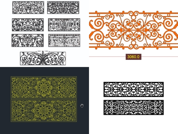 Bộ 5 thiết kế Autocad Lan Can CNC hiện đại