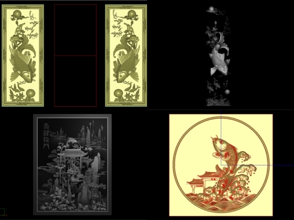 Bộ 5 thiết kế Tranh Cá Chép tinh xảo trên Jdpaint