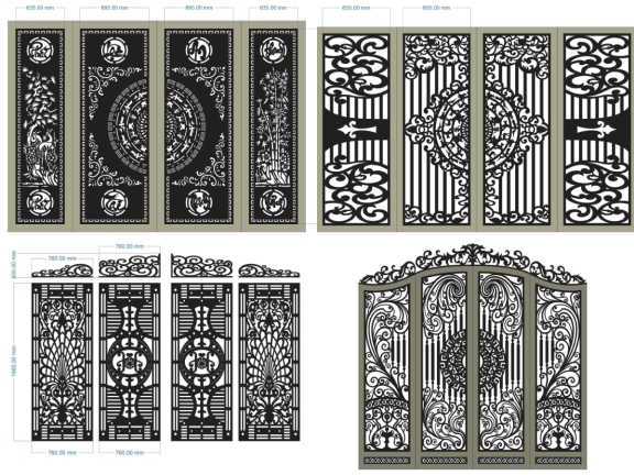 Bộ 6 mẫu cổng 4 cánh đẹp