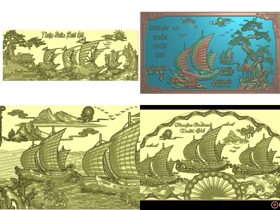 Bộ 6 thiết kế tranh Thuận Buồm Xuôi Gió Jdpaint tuyệt đẹp