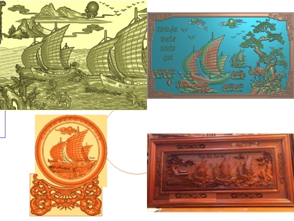 Bộ 8 thiết kế Tranh Thuận Buồm Xuôi Gió CNC siêu đẹp