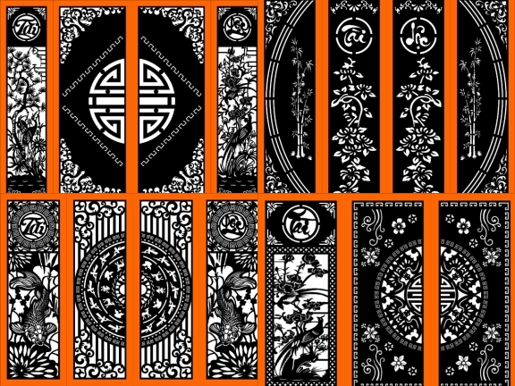 Bộ Cổng 4 Cánh Tài Lộc – Hoa Văn Phú Quý