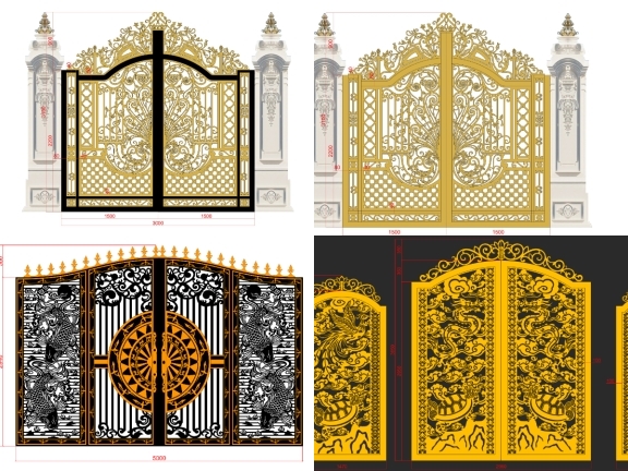 Bộ Cổng Cao Cấp Hoa Văn Tinh Xảo – Tôn Vinh Giá Trị Kiến Trúc