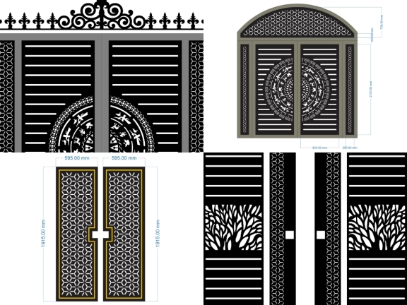 Download trọn bộ 10 mẫu cổng 2 cánh bông tuyết mới nhất