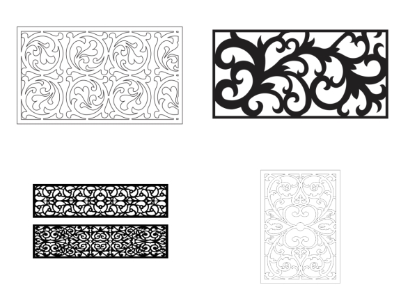 Bộ sưu tập 5 mẫu Lan Can CNC 2D thiết kế trên Corel