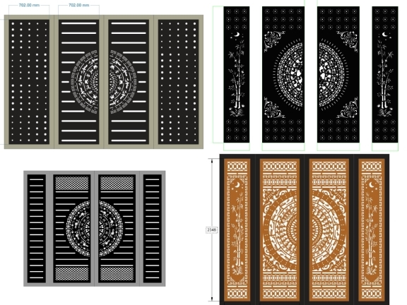 Bộ Sưu Tập Cổng Sắt 4 Cánh Trống Đồng – Sang Trọng & Bề Thế