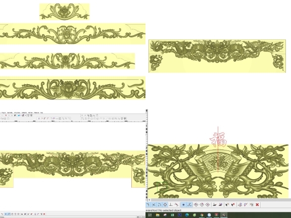 Bộ tứ mẫu triện CNC trang trí được thiết kế rất đầy đủ và chi tiết.