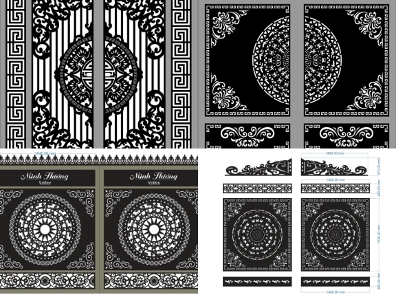 BST 5 mẫu cổng 2 cánh trống đồng