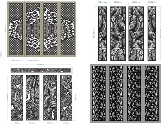 BST 8 mẫu cổng họa tiết lá mới nhất