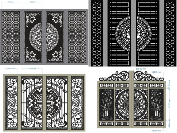 BST 9 mẫu cổng 4 cánh mới hiện đại