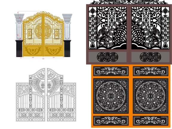 Bộ sưu tập 5 mẫu cổng 2 cánh biệt thự cnc tuyệt đẹp