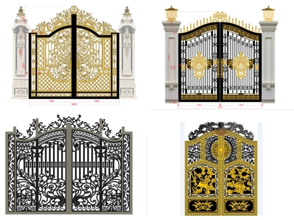 Bộ sưu tập 10 mẫu cổng 2 cánh có vòm cnc mới nhất