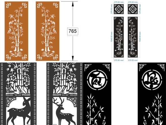 BST 10 mẫu Cổng 2 cánh Trúc