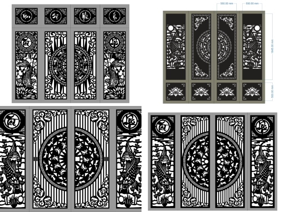 BST 10 Mẫu Cổng 4 Cánh Cá Chép CNC Đẹp