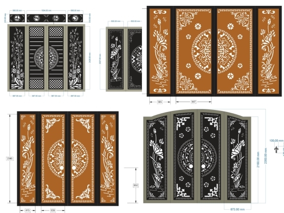 Tổng hợp trọn bộ 10 mẫu Cổng 4 cánh hoa sen đẹp mắt