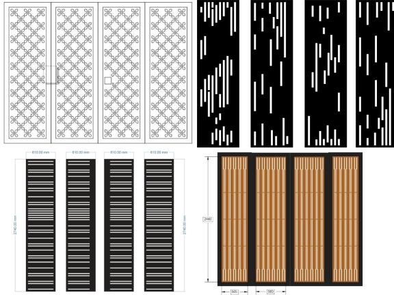 Bộ sưu tập 10 mẫu cổng 4 cánh hoa văn đơn giản mới nhất file cad