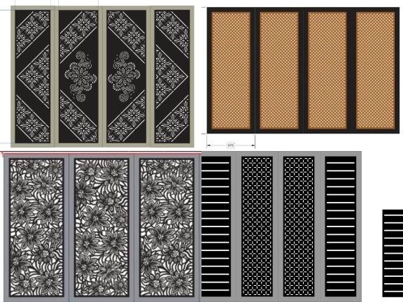 Bộ sưu tập 10 mẫu Cổng 4 cánh thiết kế file dxf
