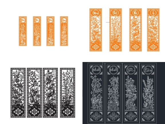 Bộ sưu tập 10 mẫu cổng 4 cánh tứ quý