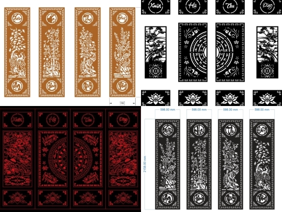 Bộ sưu tập 10 mẫu cổng 4 cánh xuân hạ thu đông đẹp mắt