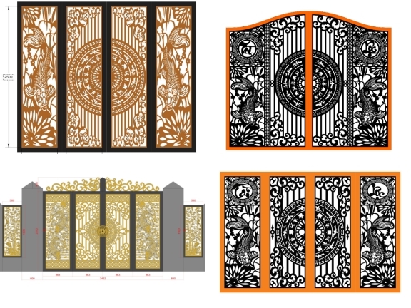 Bộ sưu tập 10 mẫu cổng cá chép 4 cánh giá rẻ