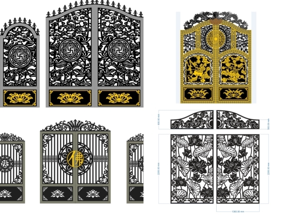 Bộ sưu tập 5 mẫu Cổng chùa cnc hot