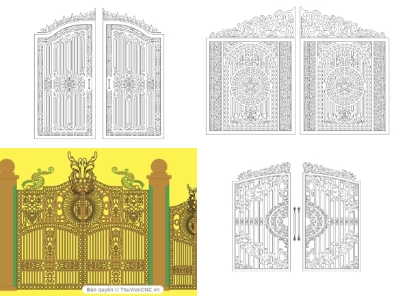 Tổng hợp bộ 10 mẫu cổng cnc 2 cánh có vòm