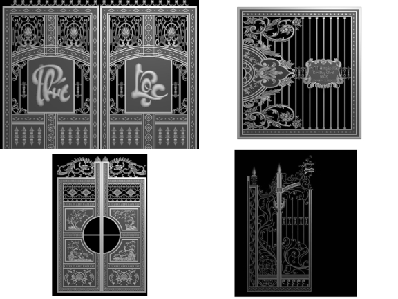 Bộ sưu tập tổng hợp 10 mẫu Cổng nhôm đúc 2 cánh file jdp