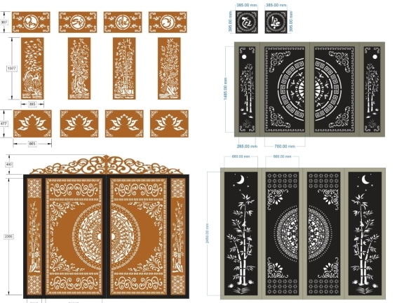 10 Mẫu Cổng Trúc CNC – Thiết Kế Gọn, Ứng Dụng Cao