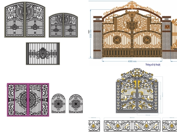 Tổng hợp 10 mẫu Cổng và hàng rào cnc file cad