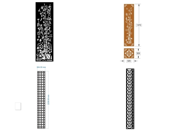 Tổng hợp trọn bộ 10 mẫu Vách cổng đơn giản file dxf