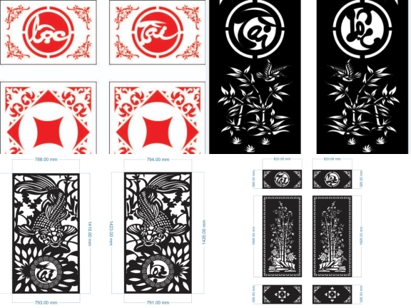 Bộ sưu tập 15 mẫu Cổng 2 cánh Cá chép tài lộc