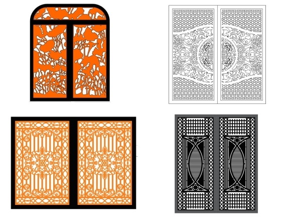 Tổng hợp 15 mẫu Cổng 2 cánh họa tiết đơn giản file cad