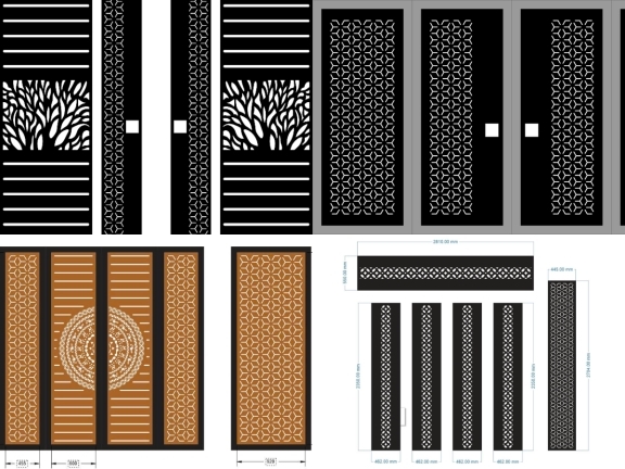 BST 5 mẫu cổng bông tuyết 4 cánh cnc