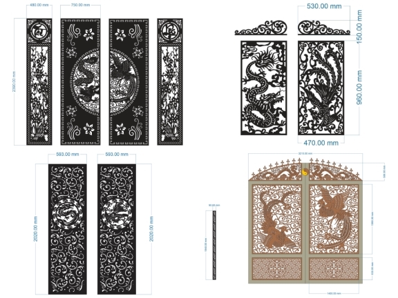 10 Mẫu Cổng Rồng Phượng CNC Nghệ Thuật