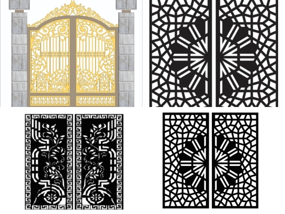 Bộ sưu tập 20 mẫu Cổng 2 cánh hoa văn đơn giản CNC