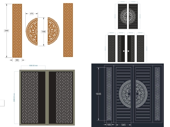 30 Mẫu Cổng 4 Cánh Bông Tuyết CNC Đối Xứng
