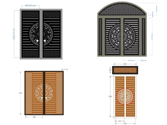 Tổng hợp 5 mẫu cổng 2 cánh trống đồng bông tuyết