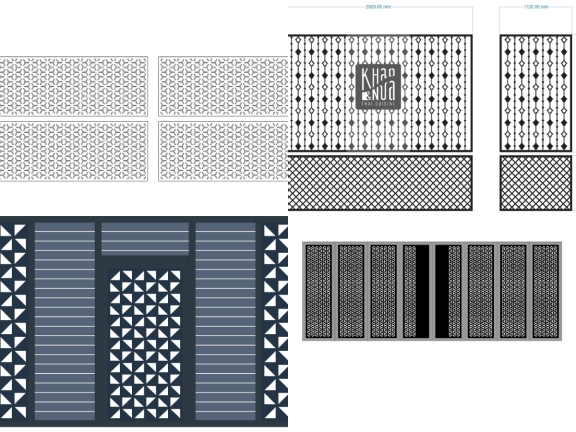 Bộ 8 bộ cửa lùa cnc mới nhất file dxf